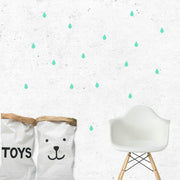 Pick Art Design® Stenske nalepke Dežne kapljice Mint Pick Art Design