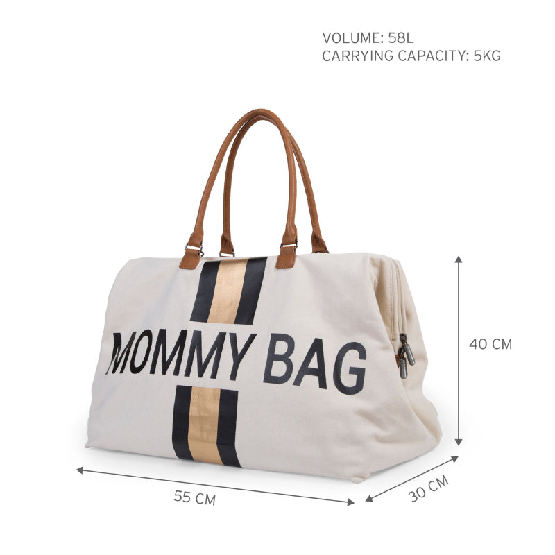 Childhome® Previjalna torba Mommy Bag Big Canvas Black/Gold Childhome