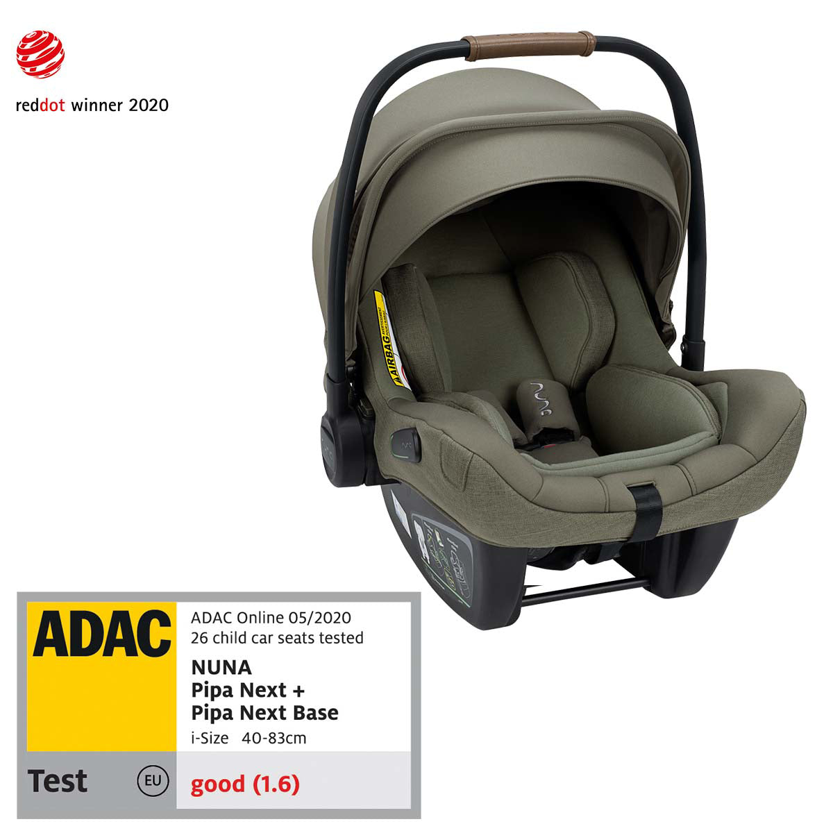 Nuna® Otroški avtosedež Pipa™ Next i-Size 0+ (40-83 cm) Pine Nuna