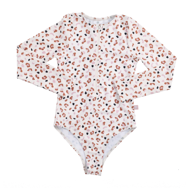 Swim Essentials® Otroške enodelne kopalke Kahki Leopard 74 80 Swim Essentials