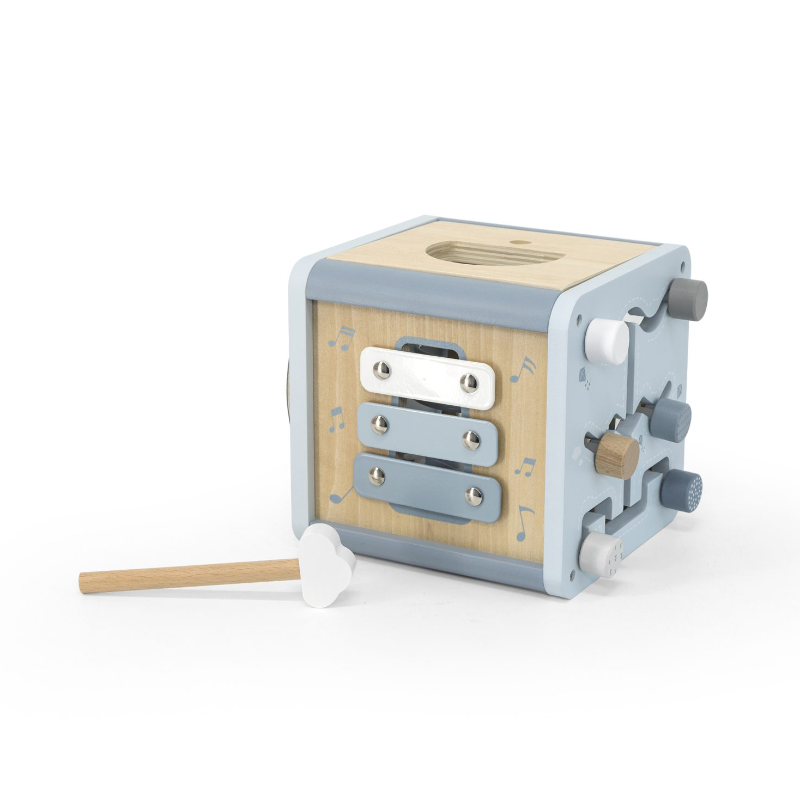 Label Label® Lesena aktivnostna kocka Blue Label Label