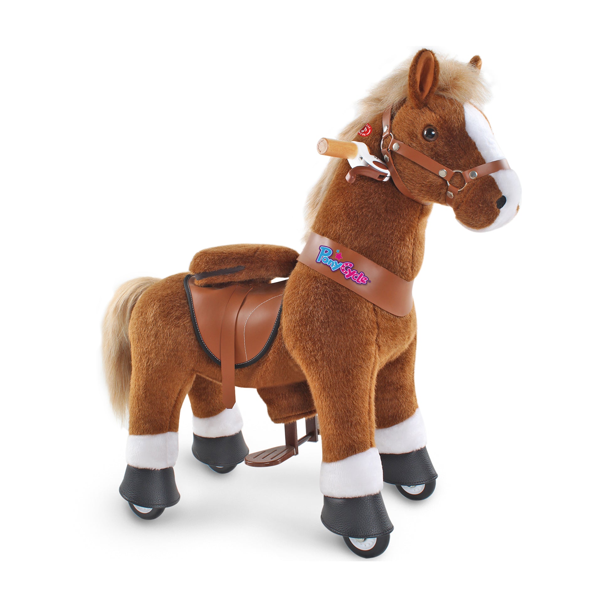 PonyCycle® Konjiček na kolesih - Brown with White Hoof (3-5L) PonyCycle