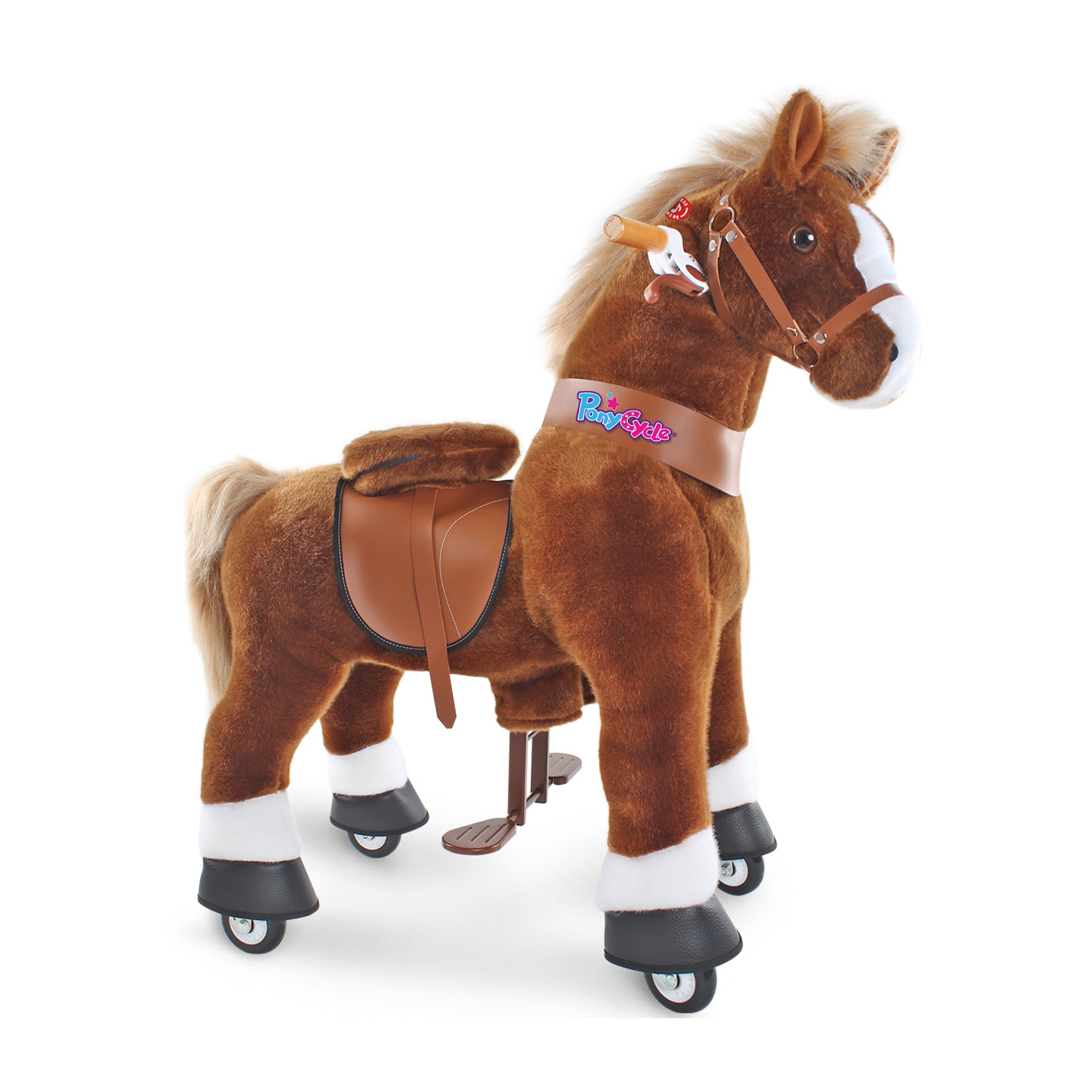 PonyCycle® Konjiček na kolesih - Brown with White Hoof (4-8L) PonyCycle