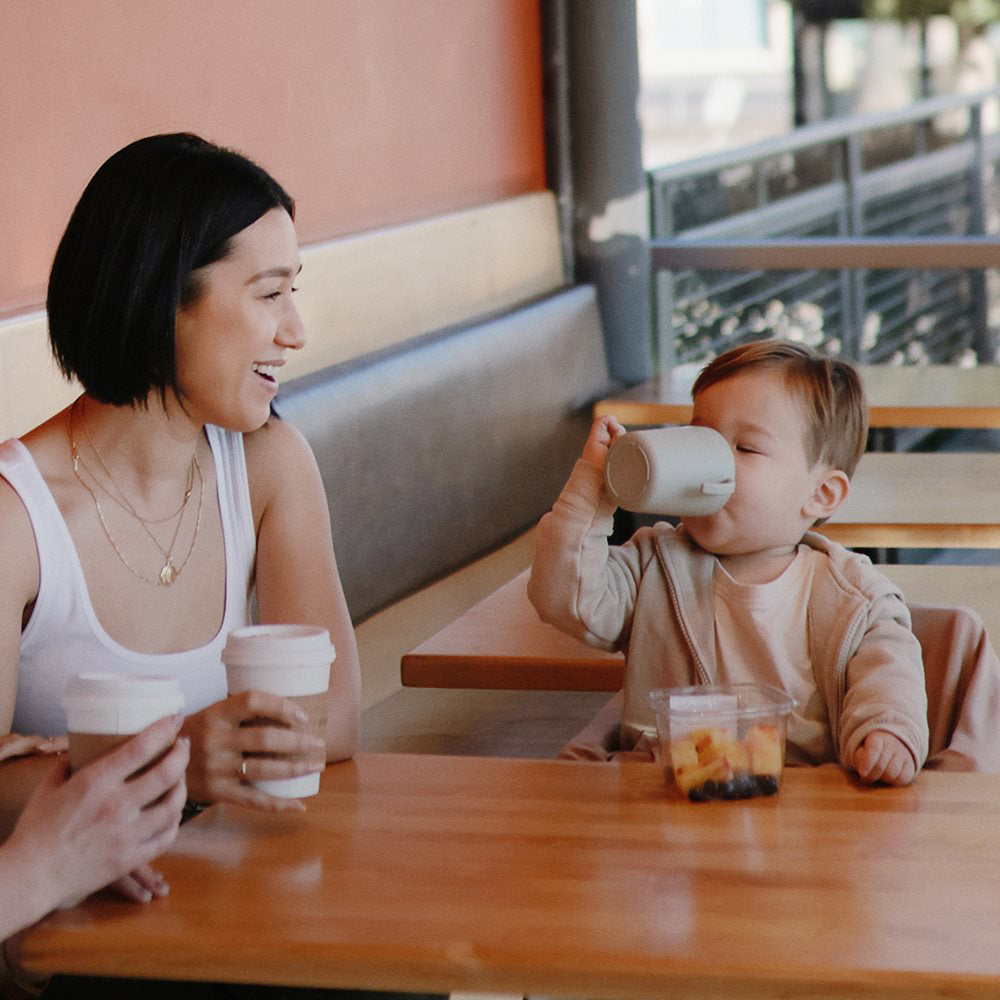 Mushie® Kozarček za učenje pitja Sippy Cup Sage Mushie