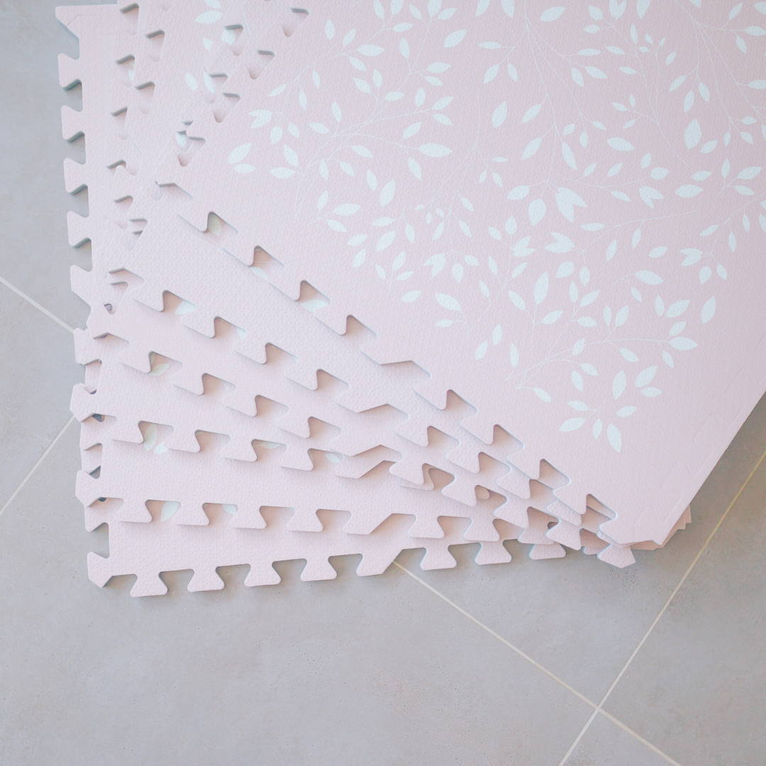 Evibell® Igralna podloga Puzzle 120x180 Leaves Raspberry Evibell