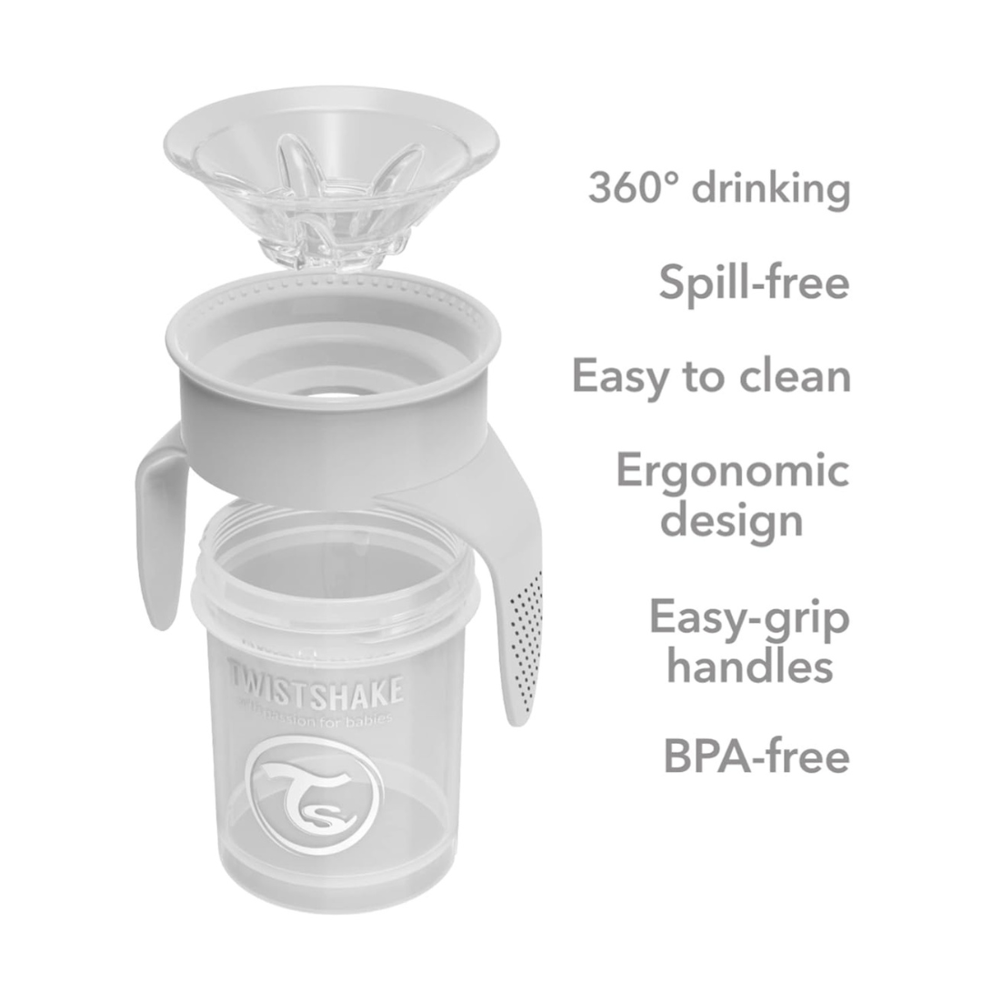 Twistshake® 360 Lonček za učenje pitja 230ml Pink Twistshake