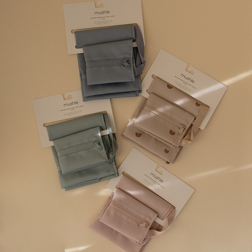 Mushie® Vodoodporna torbica za shranjevanje 2 kosa Fog Mushie
