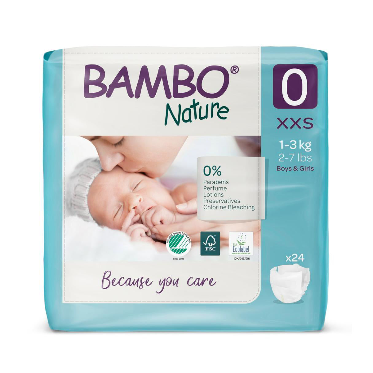 Bambo Nature® Plenice Premature Velikost 0 (1-3 kg) 24 kos Bambo Nature
