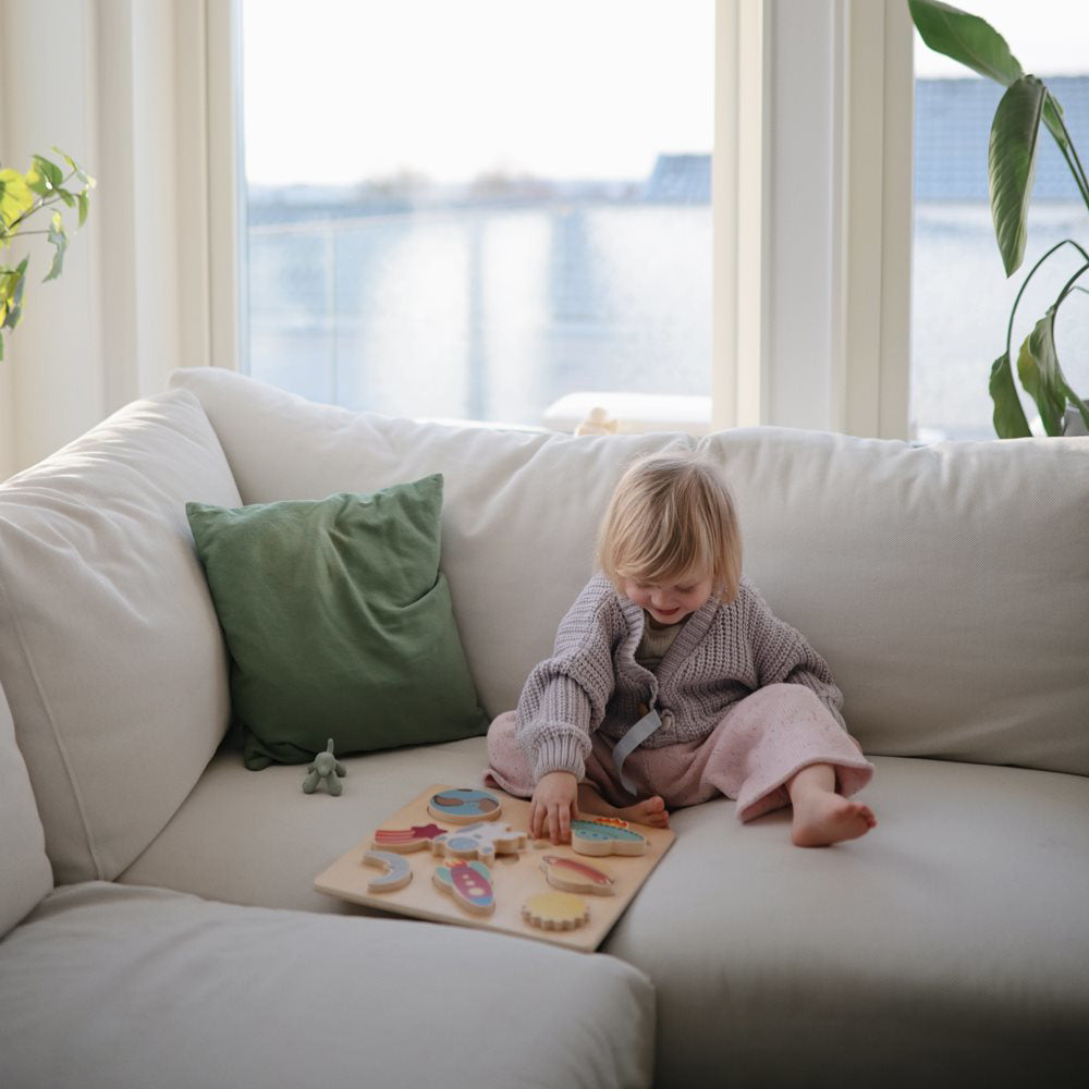 Mushie® Lesena sestavljanka Space Mushie