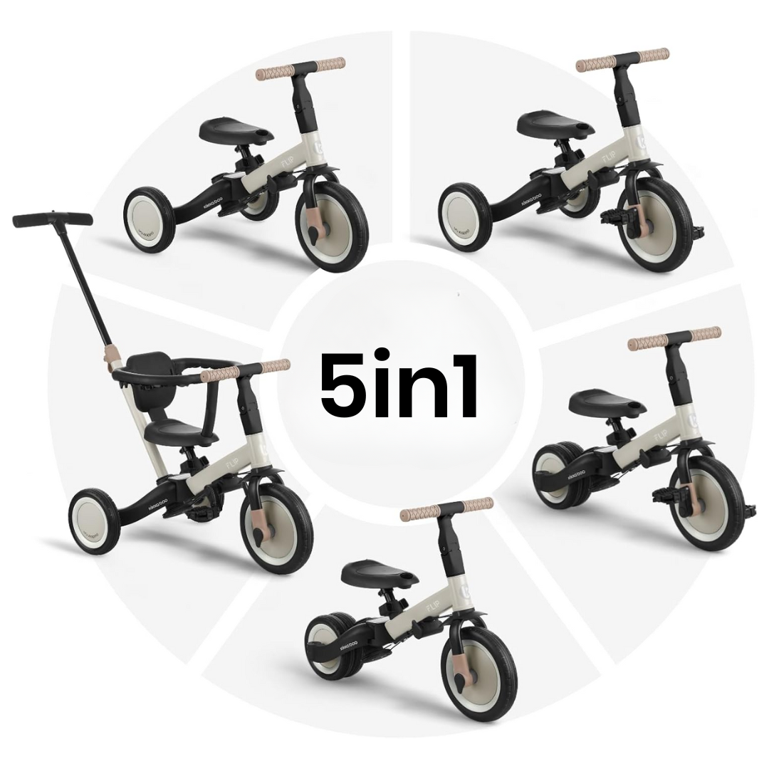 KikkaBoo® Otroški tricikel 5in1 Flip Beige KikkaBoo