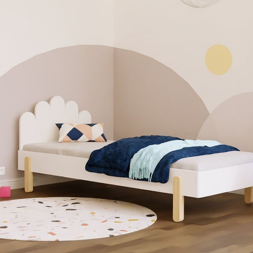 Benlemi® Otroška postelja z vzglavjem NOVA 90x200 Beige Benlemi