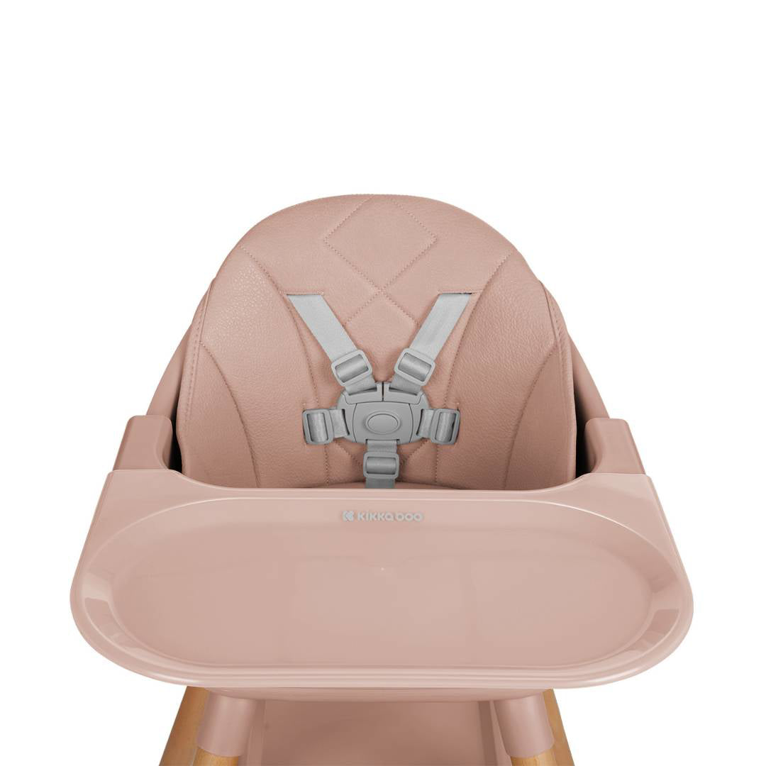 KikkaBoo® Otroški stol za hranjenje 2v1 Woody Pink KikkaBoo