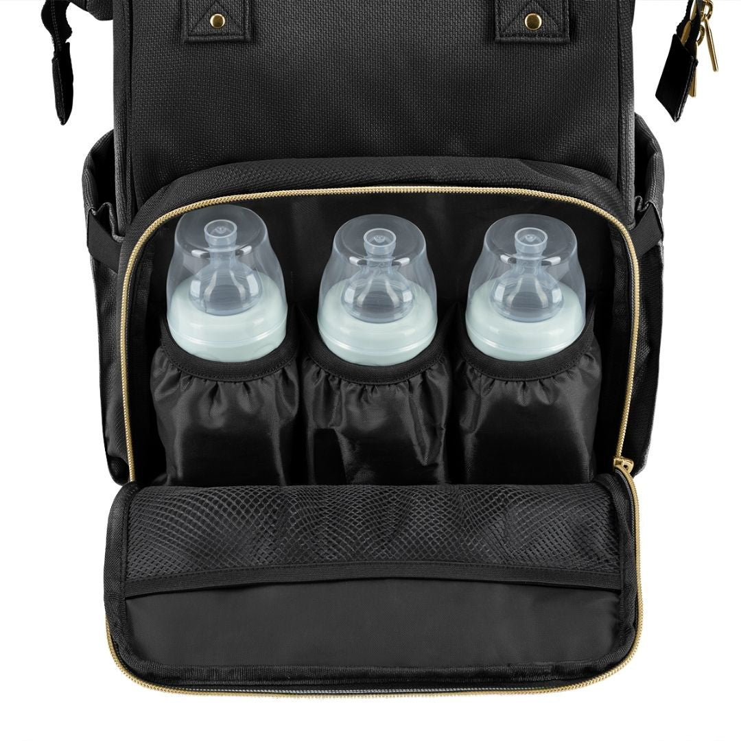 KikkaBoo® Previjalni nahrbtnik Siena Black & Gold 2025 KikkaBoo