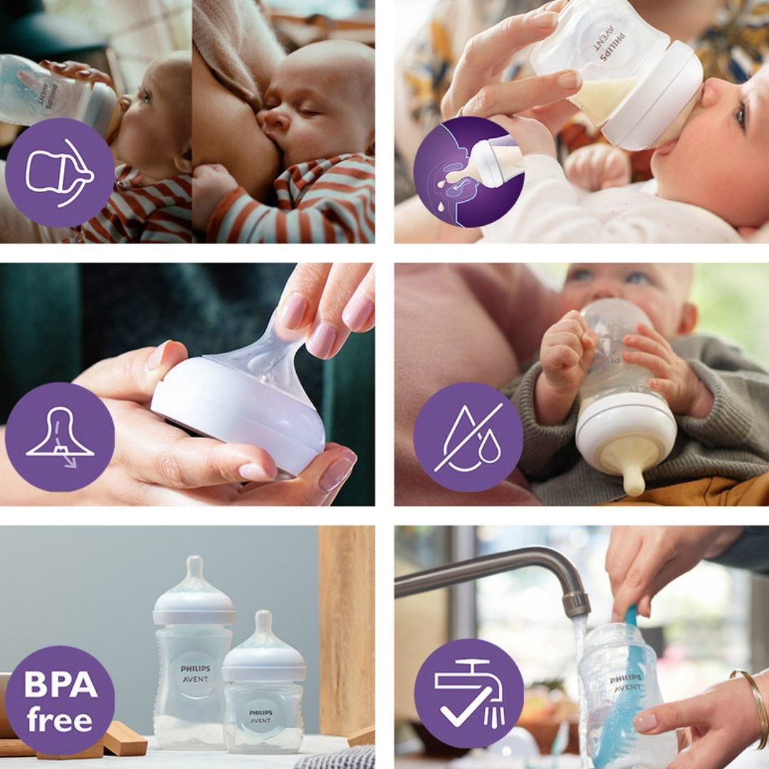 Philips AVENT® Steklena steklenička s cucljem Natural Response 120ml Philips AVENT