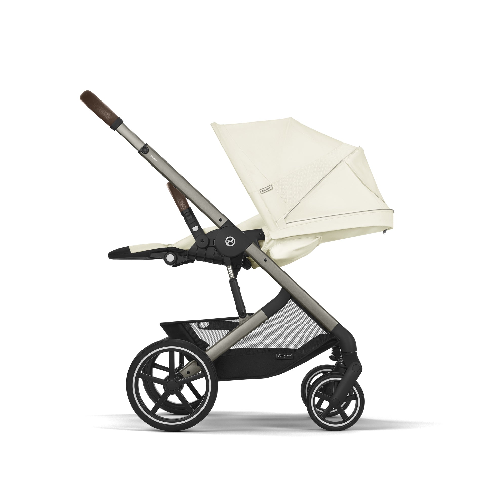 Cybex® Otroški voziček s košaro 2v1 Balios S Lux (0-22 kg) Seashell Beige (Taupe Frame) Cybex