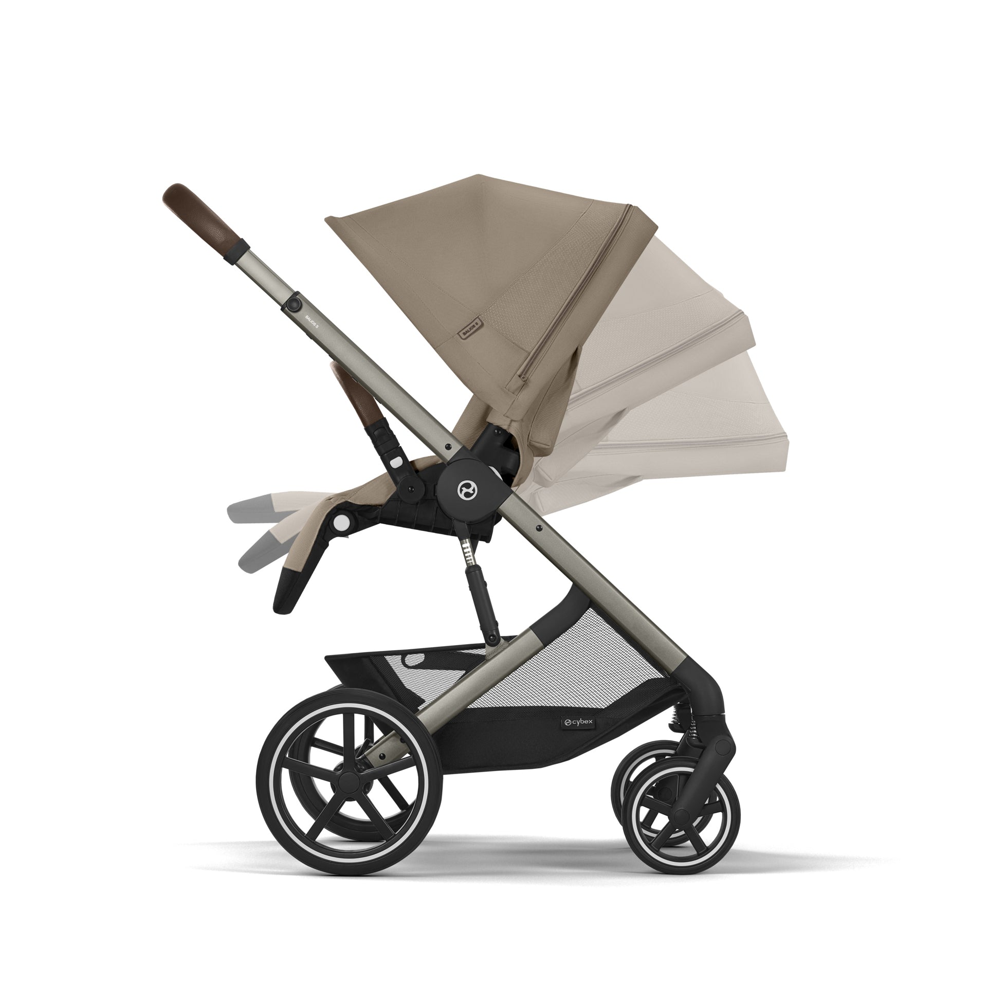 Cybex® Otroški voziček 4v1 Balios S Lux + Avtosedež Cloud G + IsoFix baza G Almond Beige (+ Rain cover) Cybex