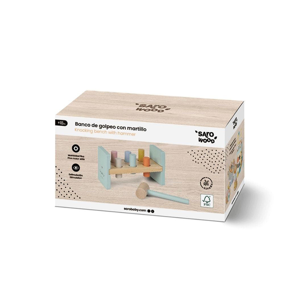 Saro Baby® Lesena igračka s kladivom Saro Baby