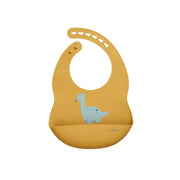 Saro Baby® Silikonski slinček Dinos Mustard Saro Baby