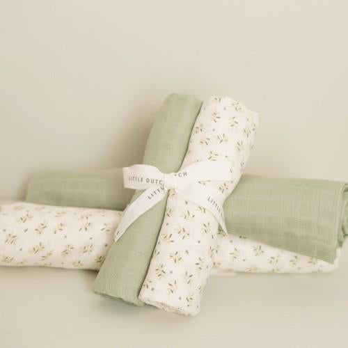 Little Dutch® Povijalna plenička muslin Pure Sage 120x120 Little Dutch