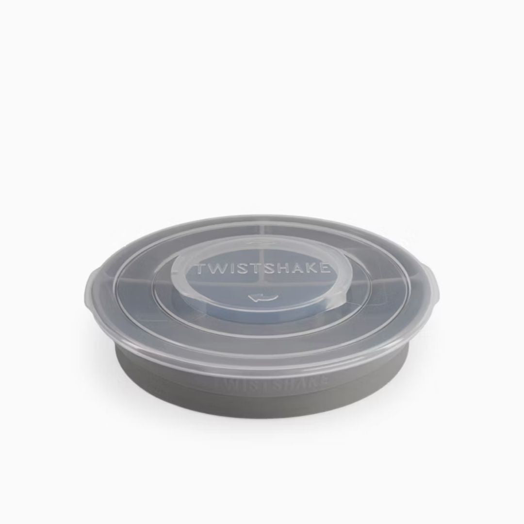 Twistshake® Deljeni krožnik 210ml+2x90ml (6+m) Pastel Grey Twistshake