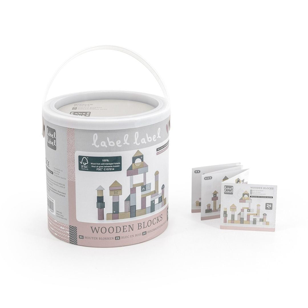 Label Label® Lesene kocke Pink 50 kos Label Label