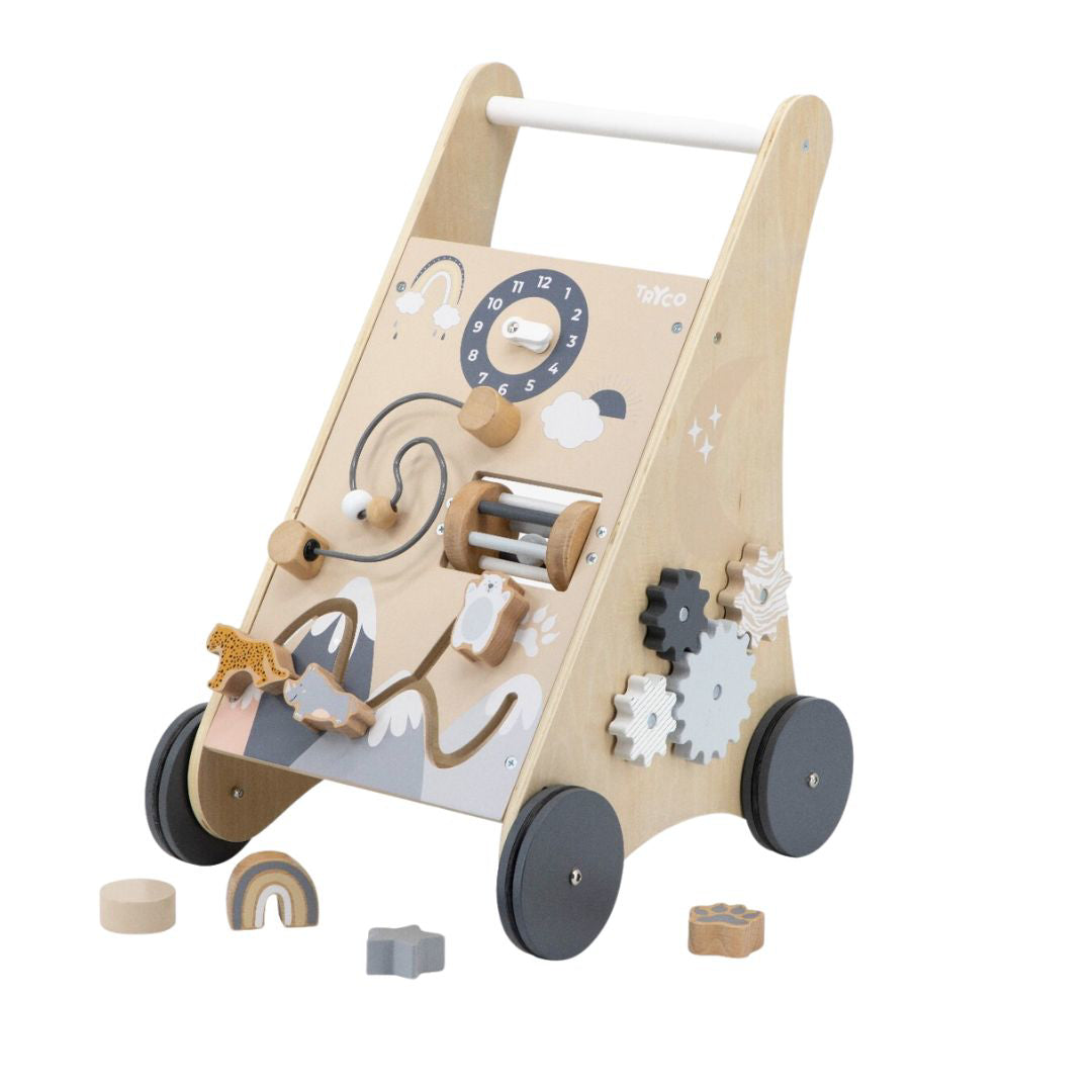 Tryco® Aktivnostni leseni sprehajalec s kockami Tryco