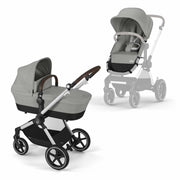 Cybex® Otroški voziček 2v1 Eos™ Lux Stone Grey (Silver Frame) Cybex