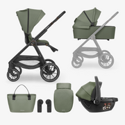 KikkaBoo® Otroški voziček s košaro 3v1 Modena Army Green KikkaBoo