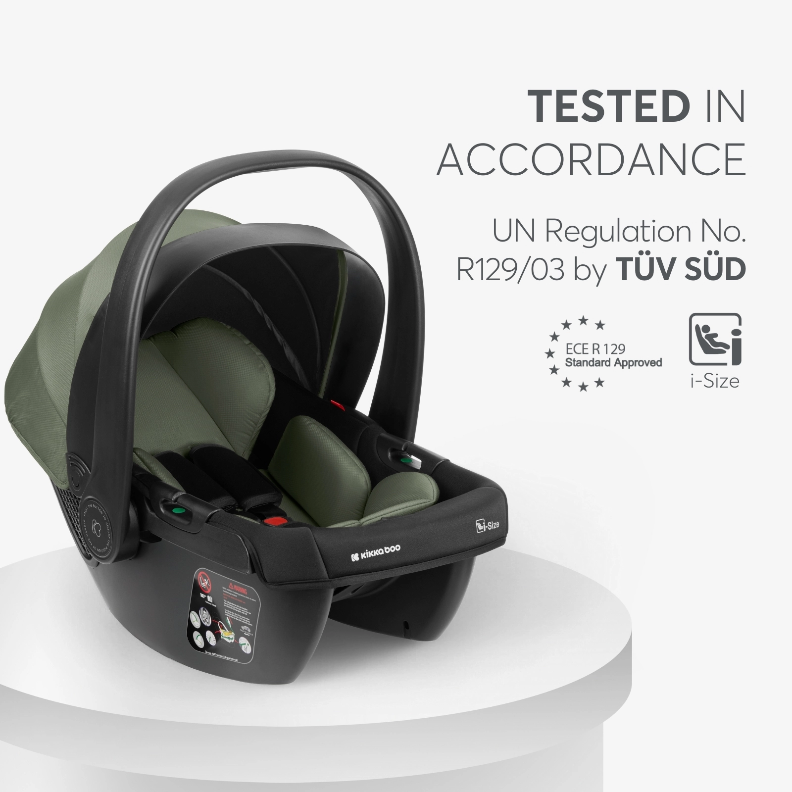 KikkaBoo® Otroški voziček s košaro 3v1 Modena Army Green KikkaBoo