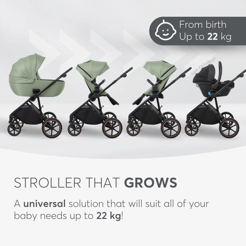 KikkaBoo® Otroški voziček s košaro 2v1 Thea Black KikkaBoo