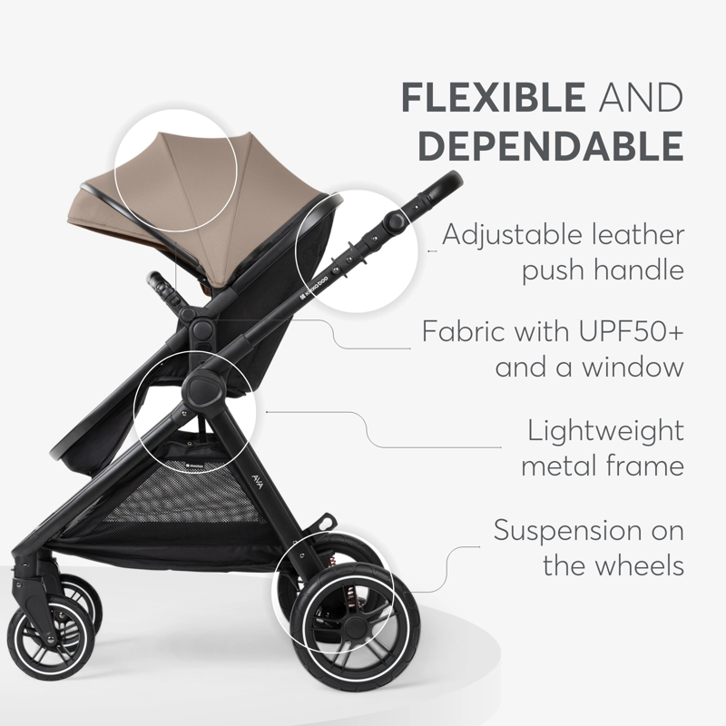 KikkaBoo® Otroški voziček s košaro 3v1 Ava Beige KikkaBoo