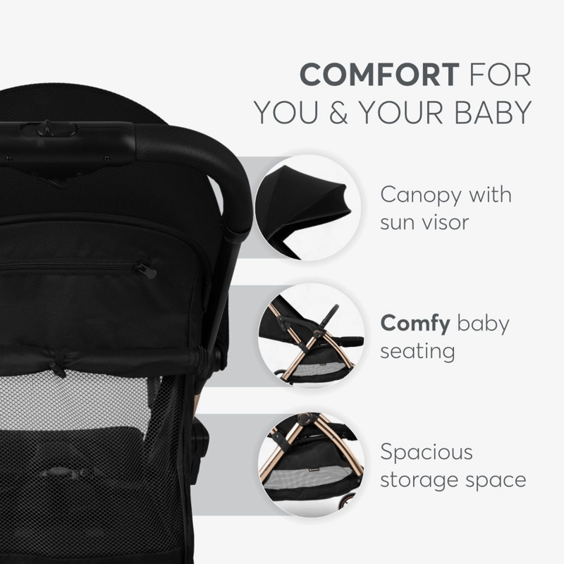 KikkaBoo® Otroški voziček Eden Black KikkaBoo