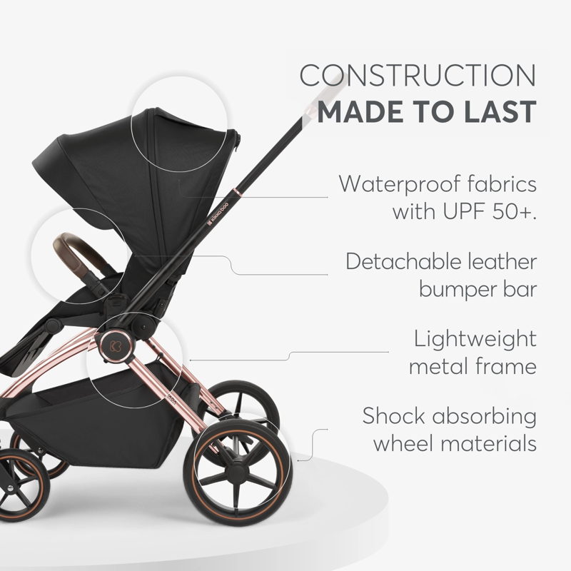 KikkaBoo® Otroški voziček s košaro 2v1 Kara Black KikkaBoo