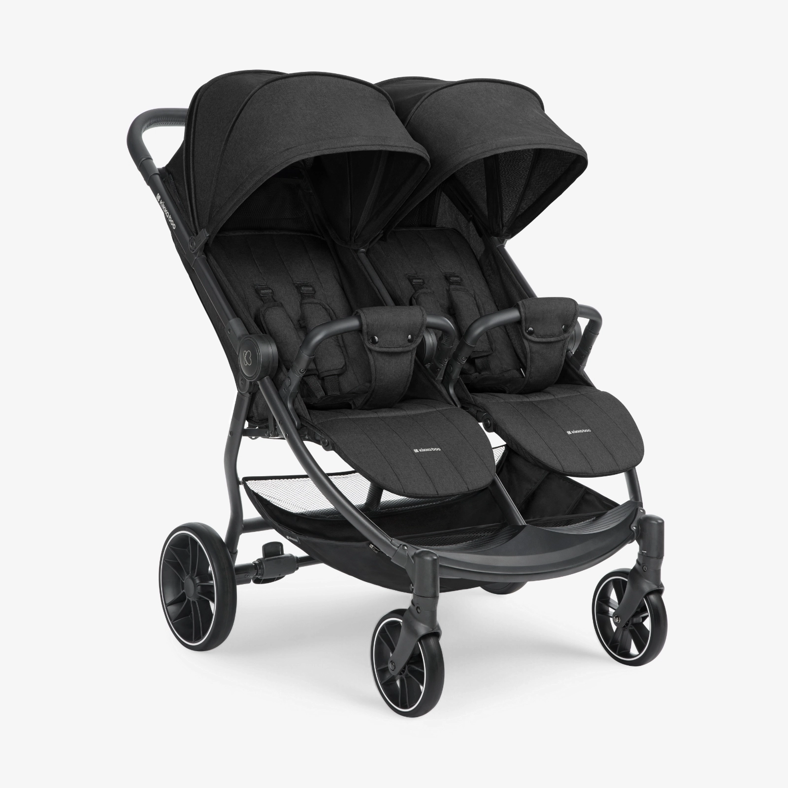KikkaBoo® Otroški voziček za dvojčke Happy 2 Black KikkaBoo