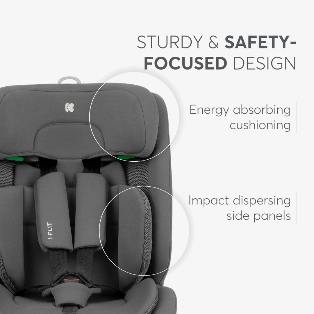 KikkaBoo® Otroški avtosedež i-Flit i-SIZE (76-150 cm) Light Grey KikkaBoo
