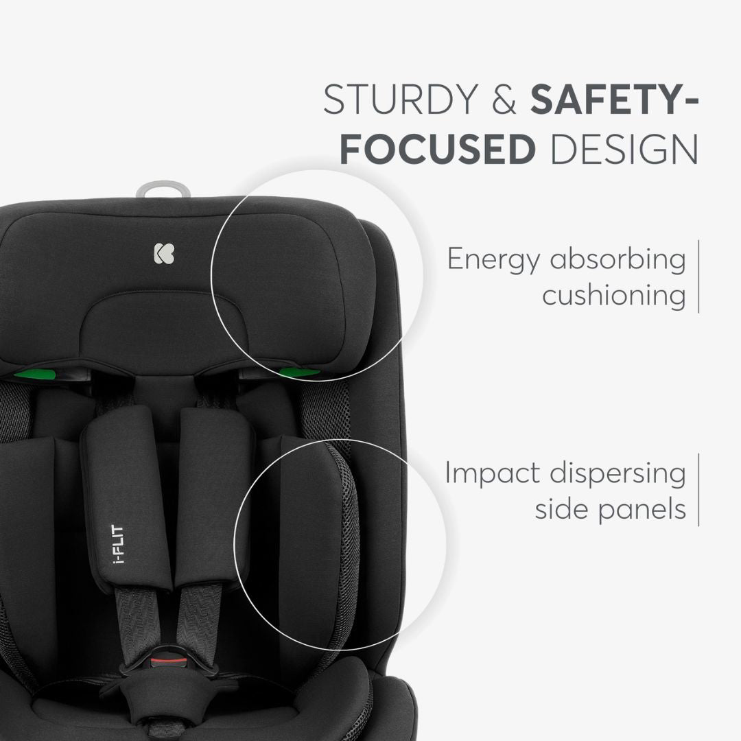 KikkaBoo® Otroški avtosedež i-Flit i-SIZE (76-150 cm) Black KikkaBoo
