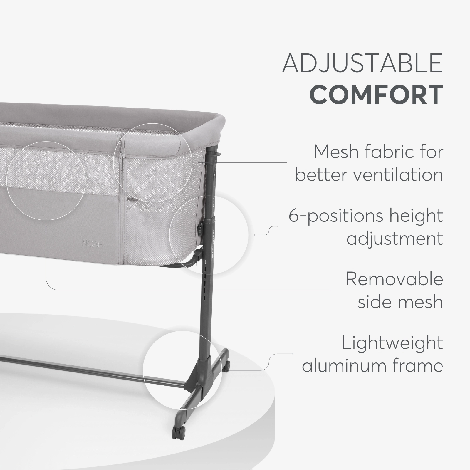 KikkaBoo® Obposteljna posteljica Noah Light Grey 2025 KikkaBoo