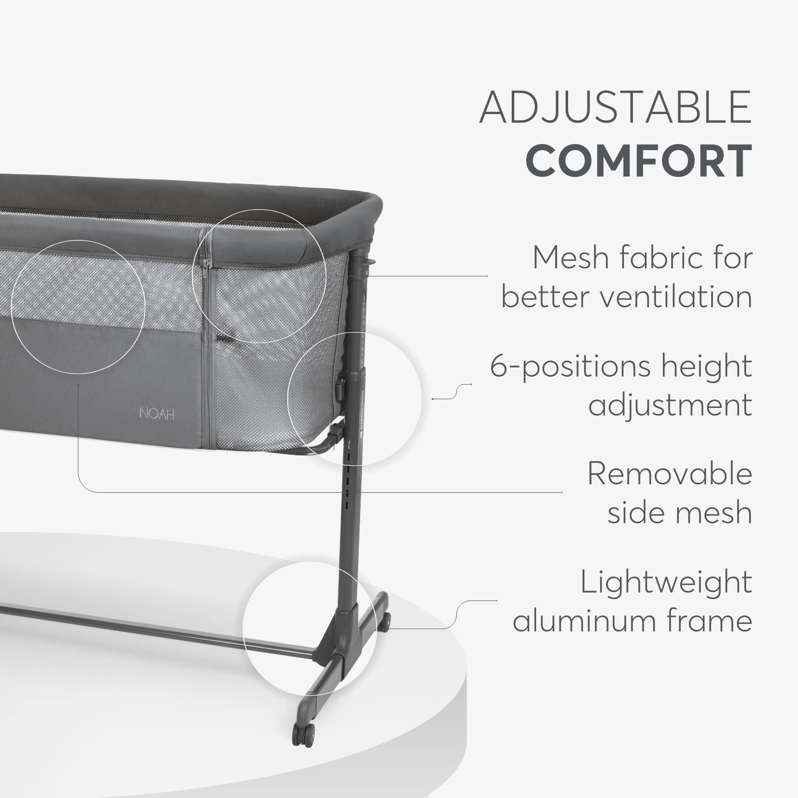 KikkaBoo® Obposteljna posteljica Noah Dark Grey 2025 KikkaBoo