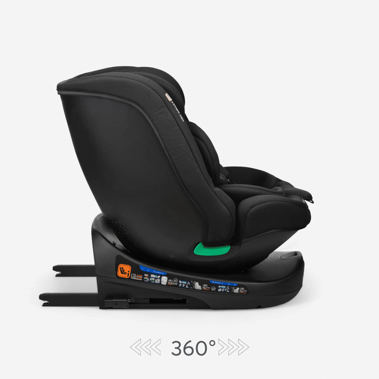 KikkaBoo® Otroški avtosedež 360 i-Round i-SIZE (40-150 cm) Black KikkaBoo