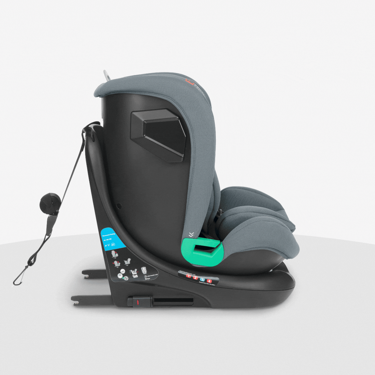 KikkaBoo® Otroški avtosedež 360 i-Roll i-SIZE (40-150 cm) Dark Grey KikkaBoo
