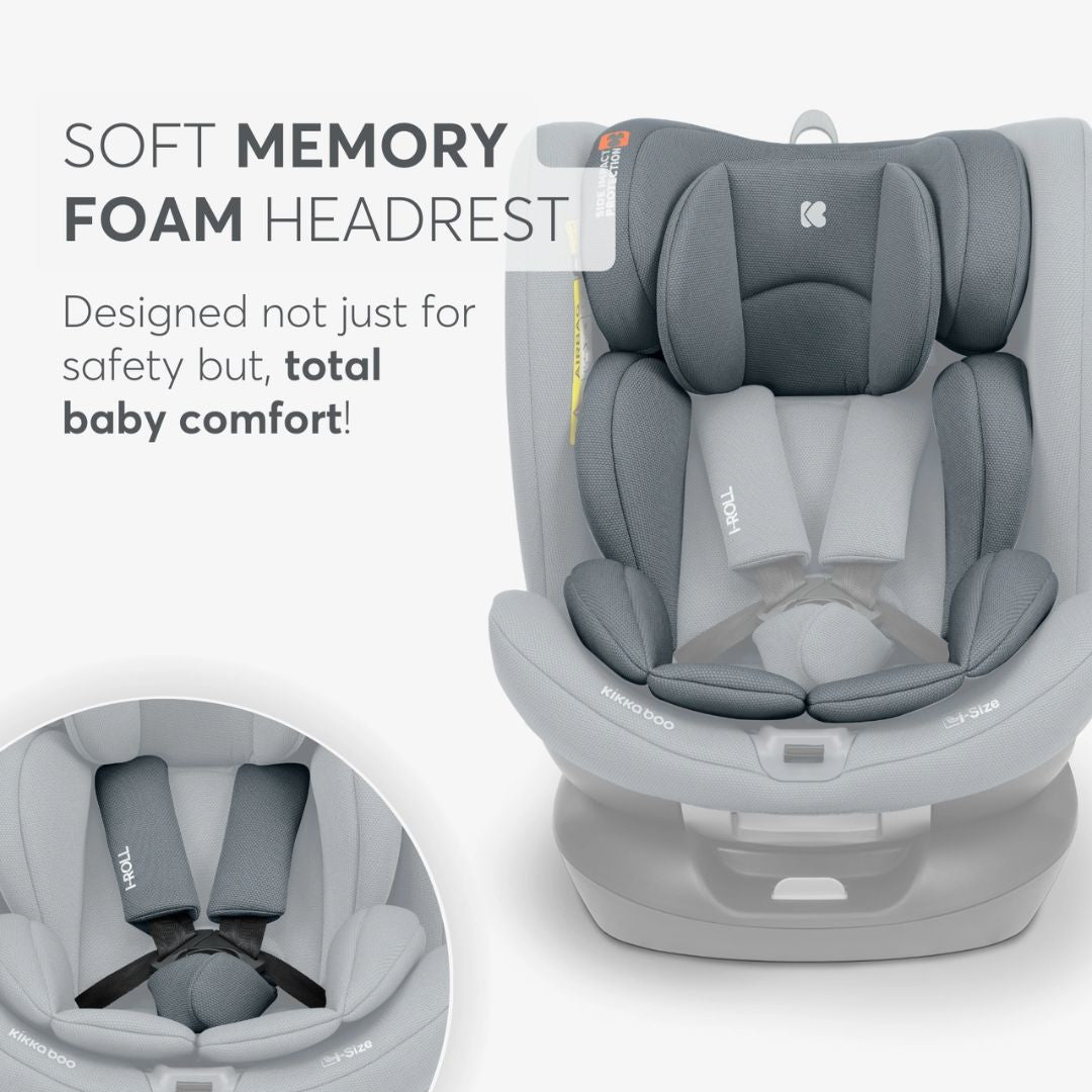 KikkaBoo® Otroški avtosedež 360 i-Roll i-SIZE (40-150 cm) Dark Grey KikkaBoo