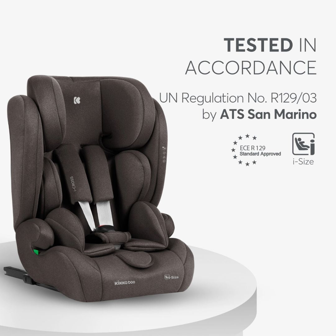 KikkaBoo® Otroški avtosedež i-Cross i-SIZE (76-150 cm) Brown KikkaBoo