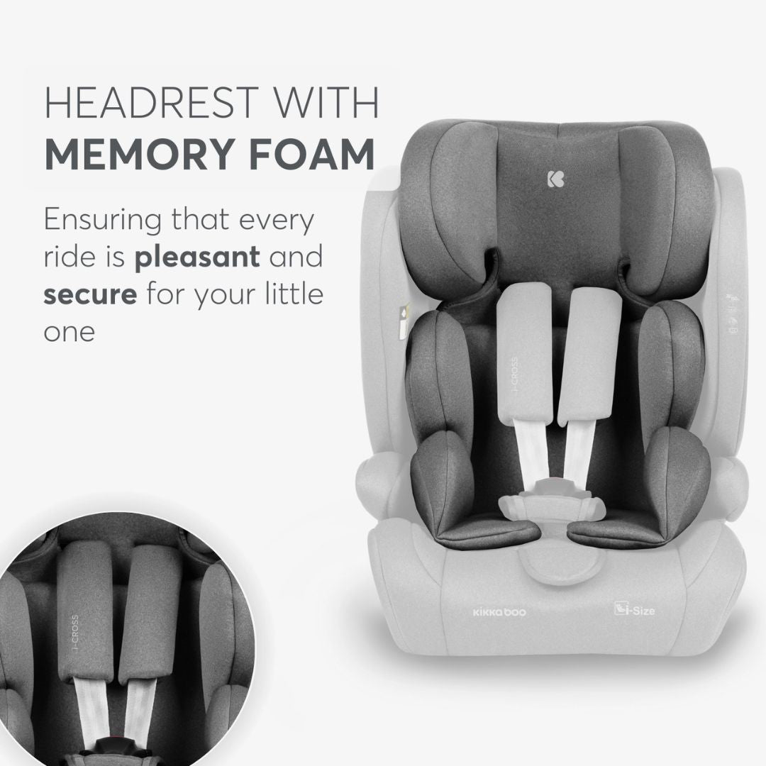 KikkaBoo® Otroški avtosedež i-Cross i-SIZE (76-150 cm) Light Grey KikkaBoo