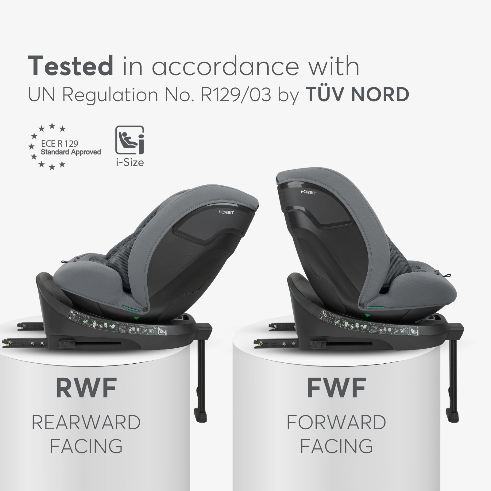 KikkaBoo® Otroški avtosedež 360° i-Orbit i-SIZE (40-150 cm) Dark Grey 2025 KikkaBoo