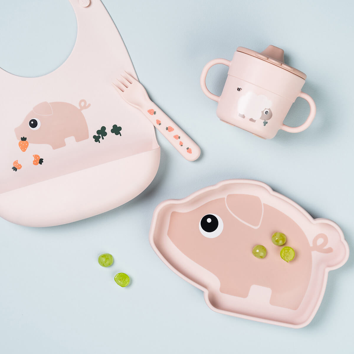 Done by Deer® Silikonski slinček Pigee Powder Done by Deer