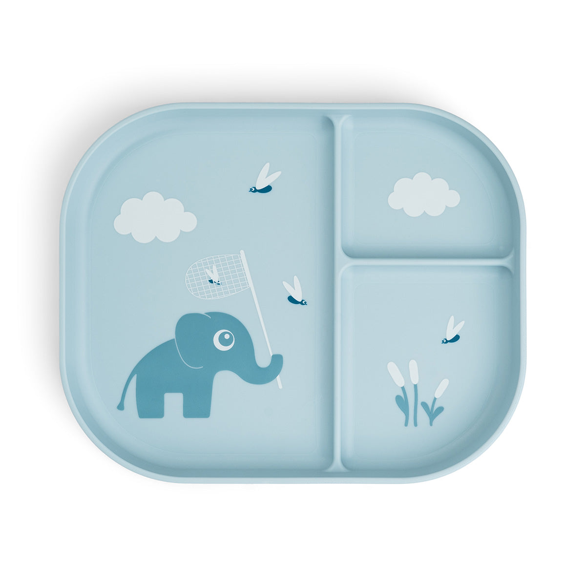 Done by Deer® Otroški deljeni krožnik Foodie Elphee Blue Done by Deer