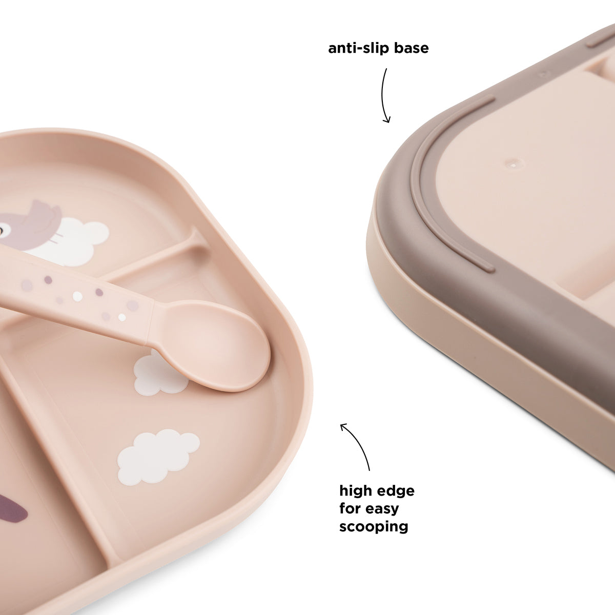 Done by Deer® Otroški deljeni krožnik Foodie Happy Clouds Powder Done by Deer