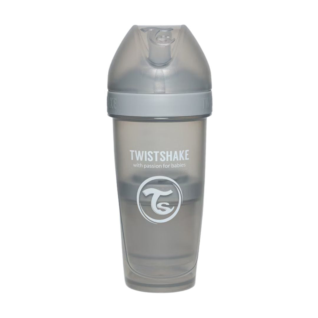 Twistshake® Steklenička PRO Double Anti-Colic 330ml Pastel Grey Twistshake