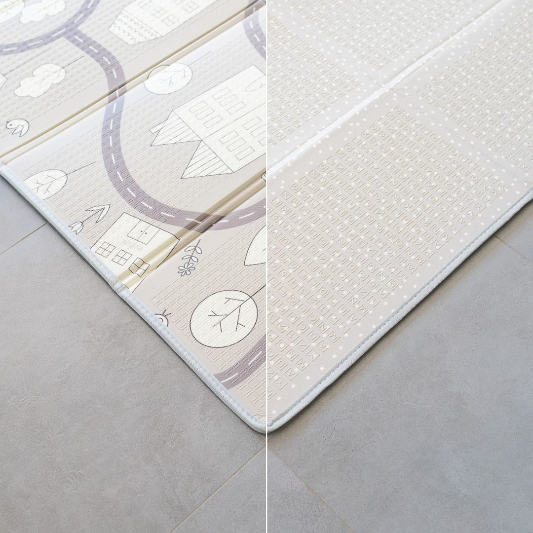 Evibell® Zložljiva igralna podloga 150x190 Dots/City Grey Evibell