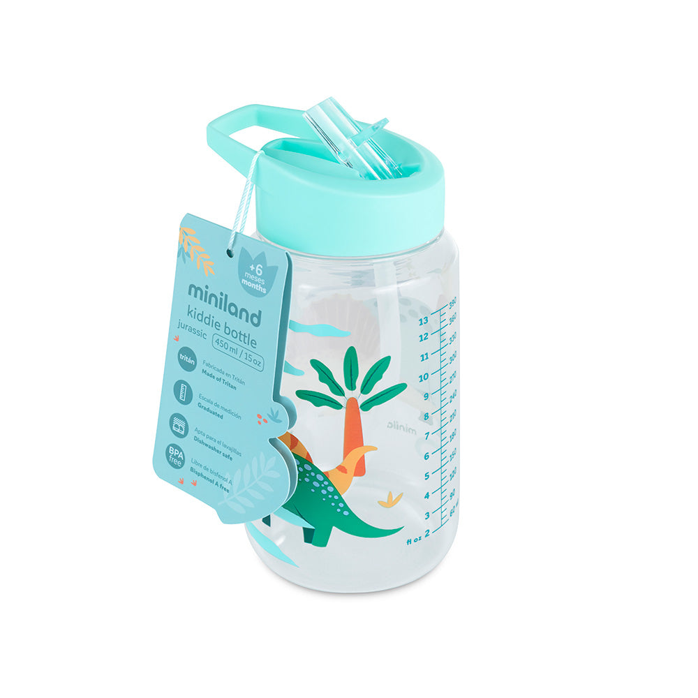 Miniland® Steklenička s slamico 450ml Jurassic Dinosaur Miniland